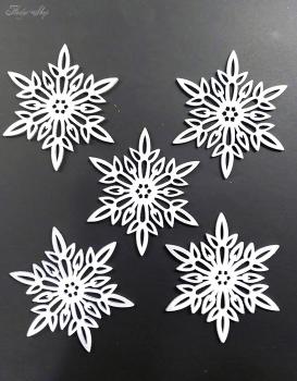 Baumschmuck Holz Schneeflocken weiß